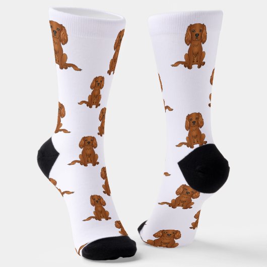 Chaussette Motif de chien Cavalier King Charles Spaniel Ruby (Angulaire)
