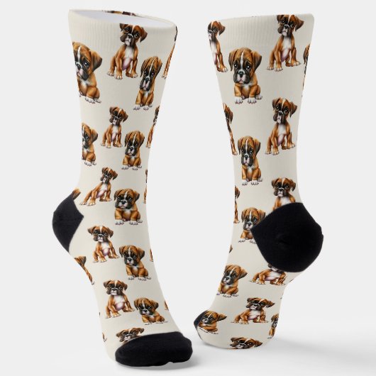 Chaussette Motif de chien de boîte mignon (Angulaire)