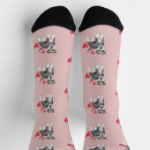Chaussette Motif de chien Schnauzer miniature en rose (Haut)