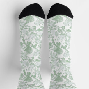 Chaussette Motif de chinoiserie française aux roses florales