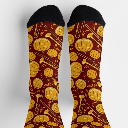 Chaussette Motif de citrouille d'Halloween pour grands trombo (Haut)
