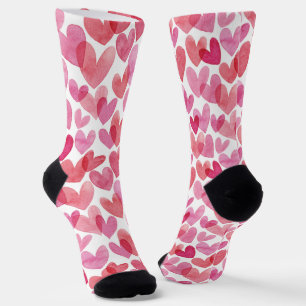 Chaussette Motif de coeur aquarelle