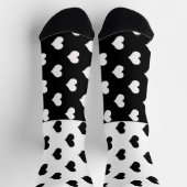 Chaussette Motif de coeur Black White Love (Haut)
