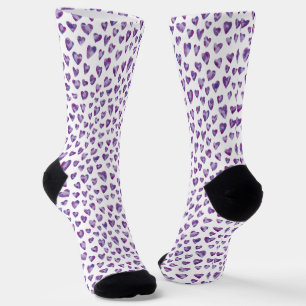 Chaussette Motif de coeur d'amour pourpre