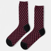Chaussette Motif de coeur rouge rose (Gauche)