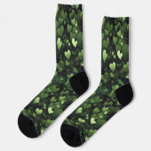 Chaussette Motif de coeur vert foncé (Gauche)