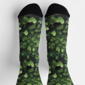 Chaussette Motif de coeur vert foncé (Haut)