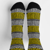 Chaussette Motif de conception de frise à clé grecque jaune b (Haut)