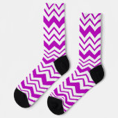 Chaussette Motif de conception de zigzag chevron blanc violet (Gauche)