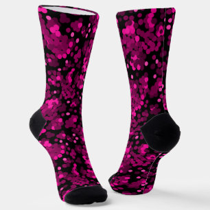 Chaussette Motif de confetti à pois rose et bordeaux