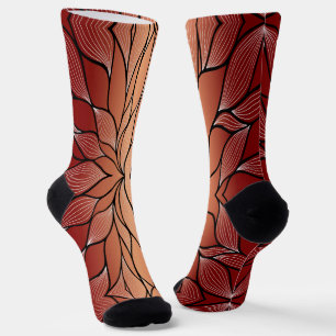 Chaussette Motif de congé de bronze de cuivre rustique