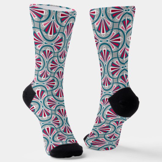 Chaussette Motif de couleur Art déco. (Angulaire)