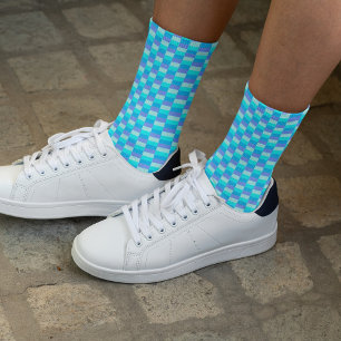 Chaussette Motif de couleur bleu néon