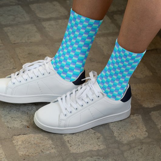 Chaussette Motif de couleur bleu néon