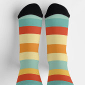 Chaussette Motif de couleur rétro rayé (Haut)