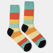 Chaussette Motif de couleur rétro rayé (Droite)