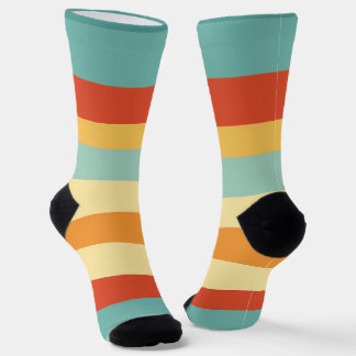 Chaussette Motif de couleur rétro rayé