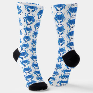 Chaussette Motif de crabe bleu