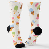 Chaussette Motif de crème glacée, cône de crème glacée, Popsi (Angulaire)