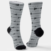 Chaussette Motif de crosse gris argent Sticks et points noirs (Angulaire)