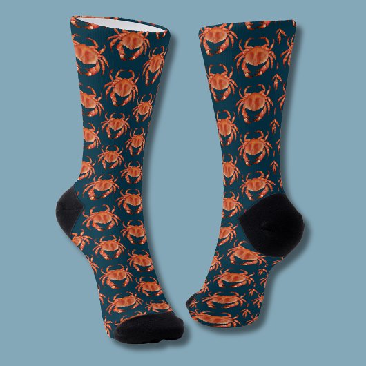 Chaussette Motif de crustacé crabe