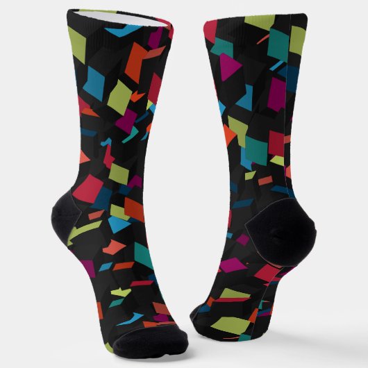 Chaussette Motif de cube géométrique abstrait tendance (Angulaire)