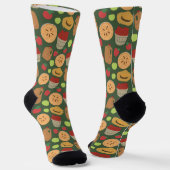 Chaussette Motif de cueillette de pommes amusant d'automne (Angulaire)