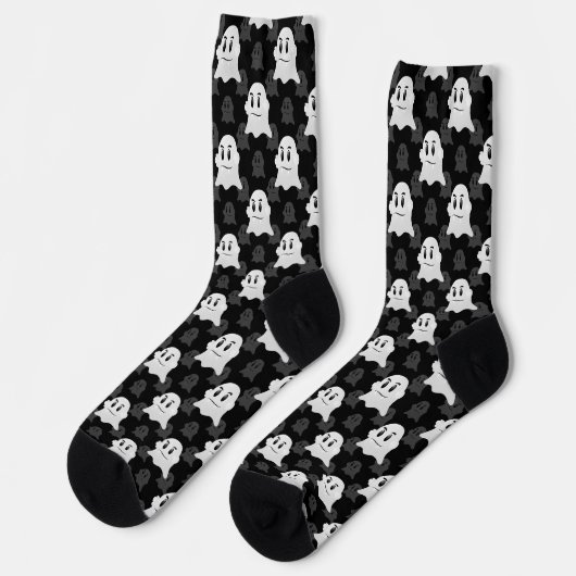 Chaussette Motif de design d'impression noir blanc Ghost (Gauche)