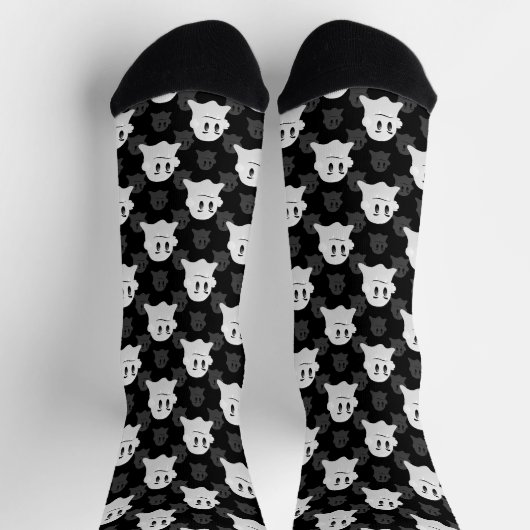 Chaussette Motif de design d'impression noir blanc Ghost (Haut)