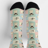 Chaussette Motif de dessin animé de Pug (Haut)