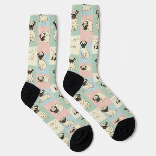 Chaussette Motif de dessin animé de Pug