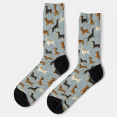 Chaussette Motif de dessin animé de teckel (Gauche)
