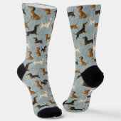 Chaussette Motif de dessin animé de teckel (Angulaire)