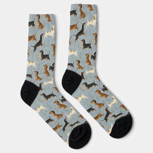 Chaussette Motif de dessin animé de teckel (Droite)
