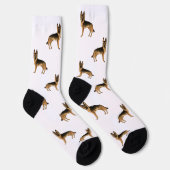 Chaussette Motif De Dessin De Berger Allemand Noir Et Tan (Droite)