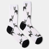 Chaussette Motif de dessin de chien de Boston Terrier noir et (Droite)