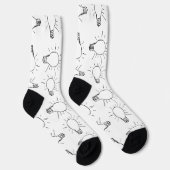Chaussette motif de dessin de lampe Abstrait (Droite)
