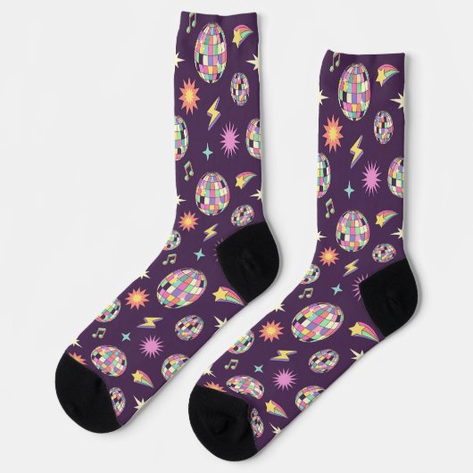 Chaussette Motif de disco Super rétro coloré (Gauche)