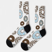 Chaussette Motif De Donuts, Donuts Bleus, Donuts Brown (Gauche)