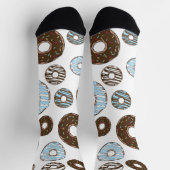 Chaussette Motif De Donuts, Donuts Bleus, Donuts Brown (Haut)