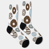 Chaussette Motif De Donuts, Donuts Bleus, Donuts Brown (Droite)