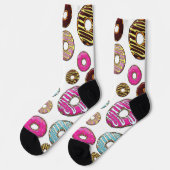 Chaussette Motif De Donuts, Donuts Colorés, Saupoudrages (Gauche)