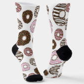 Chaussette Motif De Donuts, Donuts Roses, Donuts Brown (Angulaire)