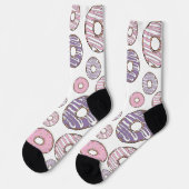 Chaussette Motif De Donuts, Donuts Roses, Donuts Violets (Gauche)