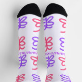 Chaussette Motif de doodle de papillon rose violet ajouter le (Haut)