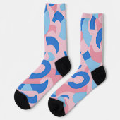 Chaussette Motif de doodle rose et bleu (Gauche)