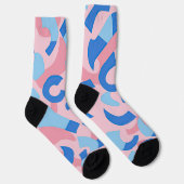 Chaussette Motif de doodle rose et bleu (Droite)