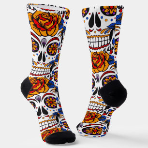 Chaussette Motif de fêtes de crânes de sucre