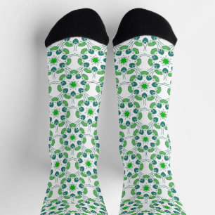 Chaussette Motif de feuille, motif de feuilles, feuilles vert