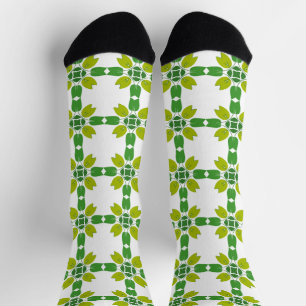 Chaussette Motif de feuille, motif de feuilles, feuilles vert